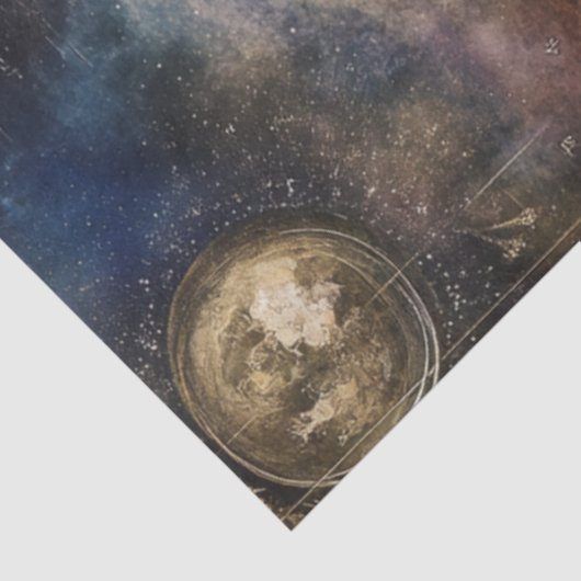 Dekoupage Celestial Map Astrologisches Diagramm Seidenpapier (Ausschnitt)