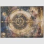 Dekoupage Celestial Map Astrologisches Diagramm Seidenpapier (Vorderseite)