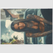 Dekoupage Classic Car & Tattooed Chic Poster Seidenpapier (Vorderseite)