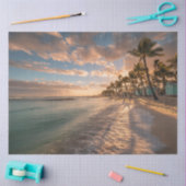 Dekoupage Coastal Island Charm Beach Huts Sunset Seidenpapier (Basteln)