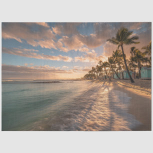 Dekoupage Coastal Island Charm Beach Huts Sunset Seidenpapier