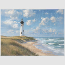Dekoupage Coastal Scene Beach Light House