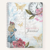 Dekoupage-Collage der Vintagen Alice im Wunderland Notizblock (Vorderseite)