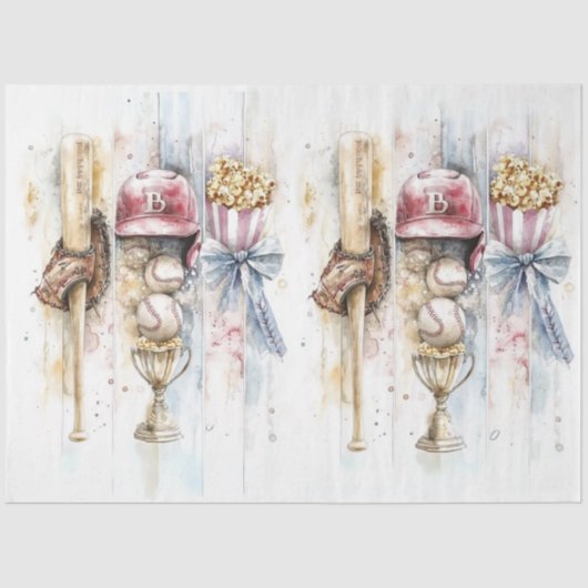 Dekoupage Collage Verticals Baseball-Thema Seidenpapier (Vorderseite)