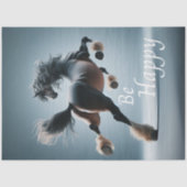 Dekoupage Comical Whimsical Pferd glücklich sein Seidenpapier (Vorderseite)