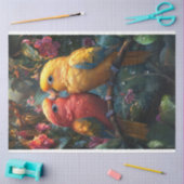 Dekoupage Conure Love Birds in Tropenwald Seidenpapier (Basteln)