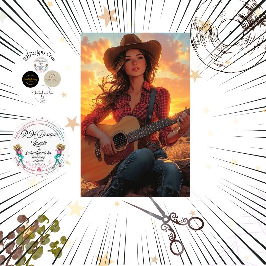 Dekoupage Country Girl Character DEBBIE Seidenpapier