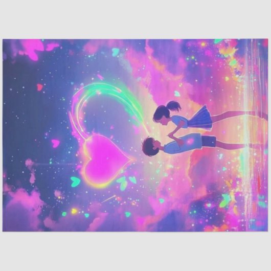 Dekoupage Couple in Liebe Magisches Ambiente Seidenpapier (Vorderseite)