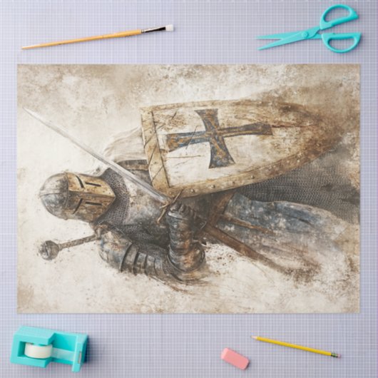 Dekoupage Crusade Eaters Christlich Knight Seidenpapier (Basteln)