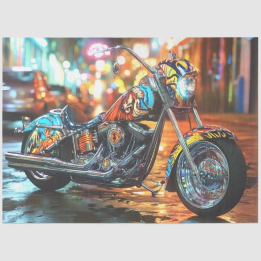 Dekoupage Custom Detail Paint Job Motorradfahrer Seidenpapier (Vorderseite)