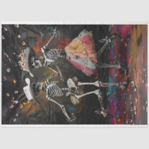Dekoupage Day of Dead Skeleton Dancing Seidenpapier