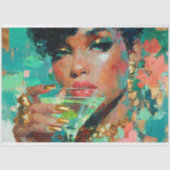 Dekoupage der Afrikanischen Amerikanerin Green Mar Seidenpapier (Vorderseite)