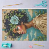 Dekoupage der afrikanischen Amerikanerin Mixed Med Seidenpapier (Basteln)