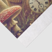 Dekoupage der Alice und White Rabbit Clock Collect Seidenpapier (Ausschnitt)