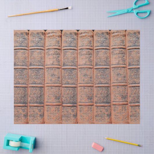 Dekoupage der alten Beige Buchbibliothek Seidenpapier (Basteln)