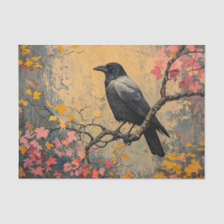 Dekoupage der American Crow Autumn Foliage Seidenpapier