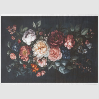 Dekoupage der antiken Blumenbeete Seidenpapier