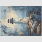 Dekoupage der beschädigten Leuchttürme Seidenpapier (Vorderseite)