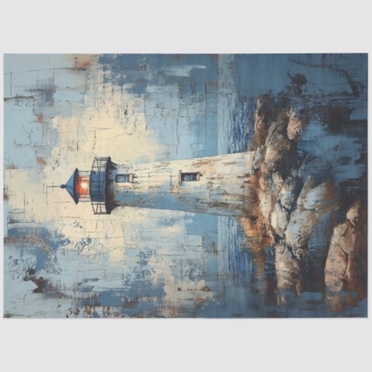 Dekoupage der beschädigten Leuchttürme Seidenpapier (Vorderseite)