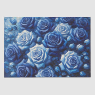 Dekoupage der blauen Rose Seidenpapier