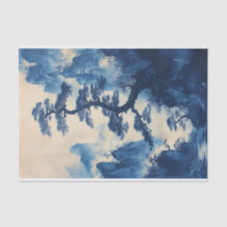 Dekoupage der blauen Tinte Seidenpapier