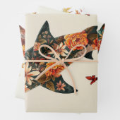 Dekoupage der Blume bedeckte Haie Geschenkpapier Set (Beispiel)