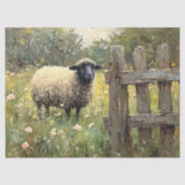 Dekoupage der digitalen Ölfarbe Frühlingsschaf Seidenpapier (Vorderseite)