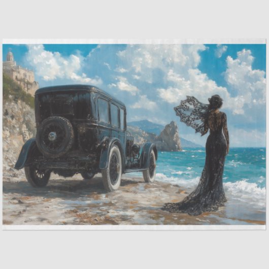 Dekoupage der eleganten Gedenkfeier Seidenpapier (Vorderseite)