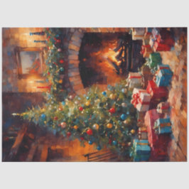Dekoupage der Feuerseite Glow & Christmas Morgens Seidenpapier