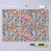 Dekoupage der Flaggen aller Länder Seidenpapier (Handwerk)