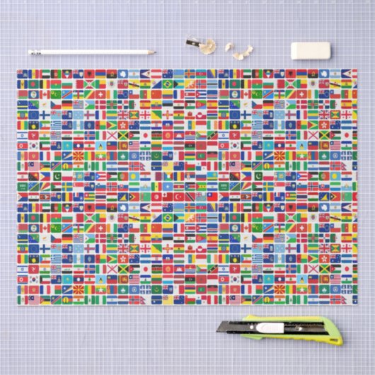 Dekoupage der Flaggen aller Länder Seidenpapier (Handwerk)
