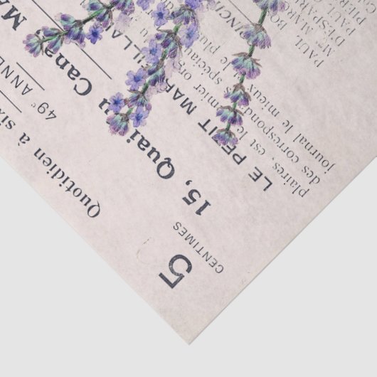 Dekoupage der französischen Lavender Bloom Bucket  Seidenpapier (Detail)