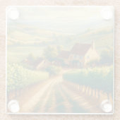 Dekoupage der französischen Weinberge Glasuntersetzer (Rückseite)