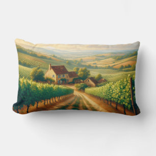 Dekoupage der französischen Weinberge Lendenkissen