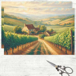 Dekoupage der französischen Weinberge Seidenpapier