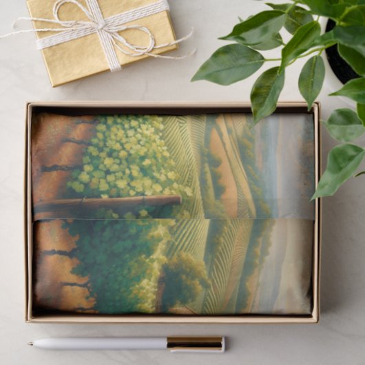 Dekoupage der französischen Weinberge Seidenpapier (Geschenk)