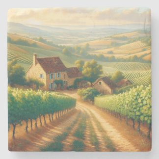 Dekoupage der französischen Weinberge Steinuntersetzer
