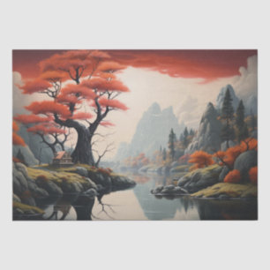 Dekoupage der futuristischen Natur Seidenpapier