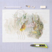 Dekoupage der Gelben Bird Postmark Music Blume Seidenpapier (Handwerk)