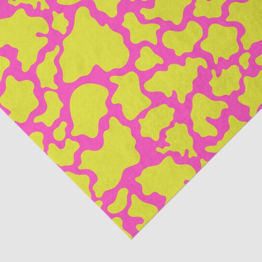 Dekoupage der gelben und rosa Kühe Seidenpapier (Ausschnitt)