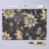 Dekoupage der Gold- und Silberne-Blume / Seidenpapier (Handwerk)