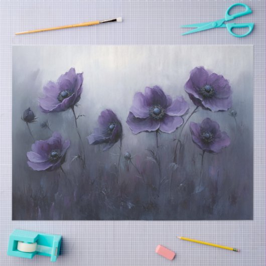 Dekoupage der gotischen violetten Blumen Seidenpapier (Basteln)