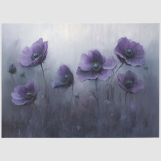 Dekoupage der gotischen violetten Blumen Seidenpapier