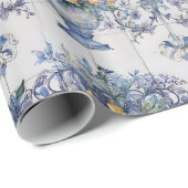 Dekoupage der italienischen Tile Blue und White Fl Geschenkpapier (Rolleneckpunkt)
