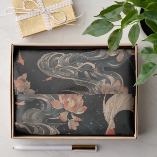 Dekoupage der japanischen Koi-Fische Seidenpapier (Geschenk)