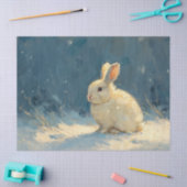Dekoupage der Kaninchenwinterlandschaft Seidenpapier (Basteln)