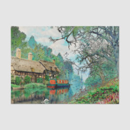 Dekoupage der Landschaft, Gewebepapier Seidenpapier