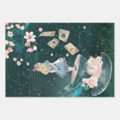 Dekoupage der Mad Hatter-Alice im Wunderland Geschenkpapier Set (Vorderseite)