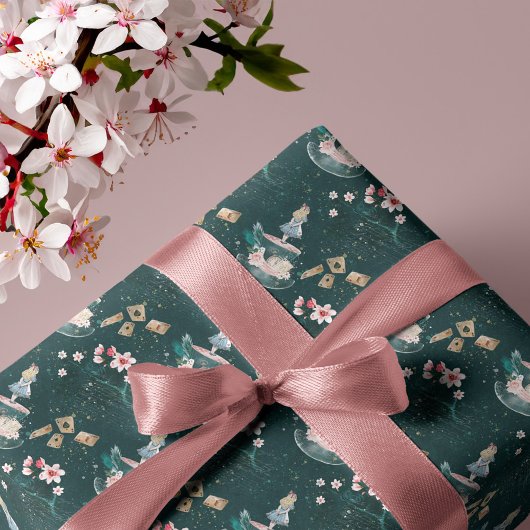 Dekoupage der Mad Hatter-Alice im Wunderland Geschenkpapier Set