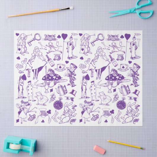 Dekoupage der Mairytale-Alice im Wunderland Seidenpapier (Basteln)